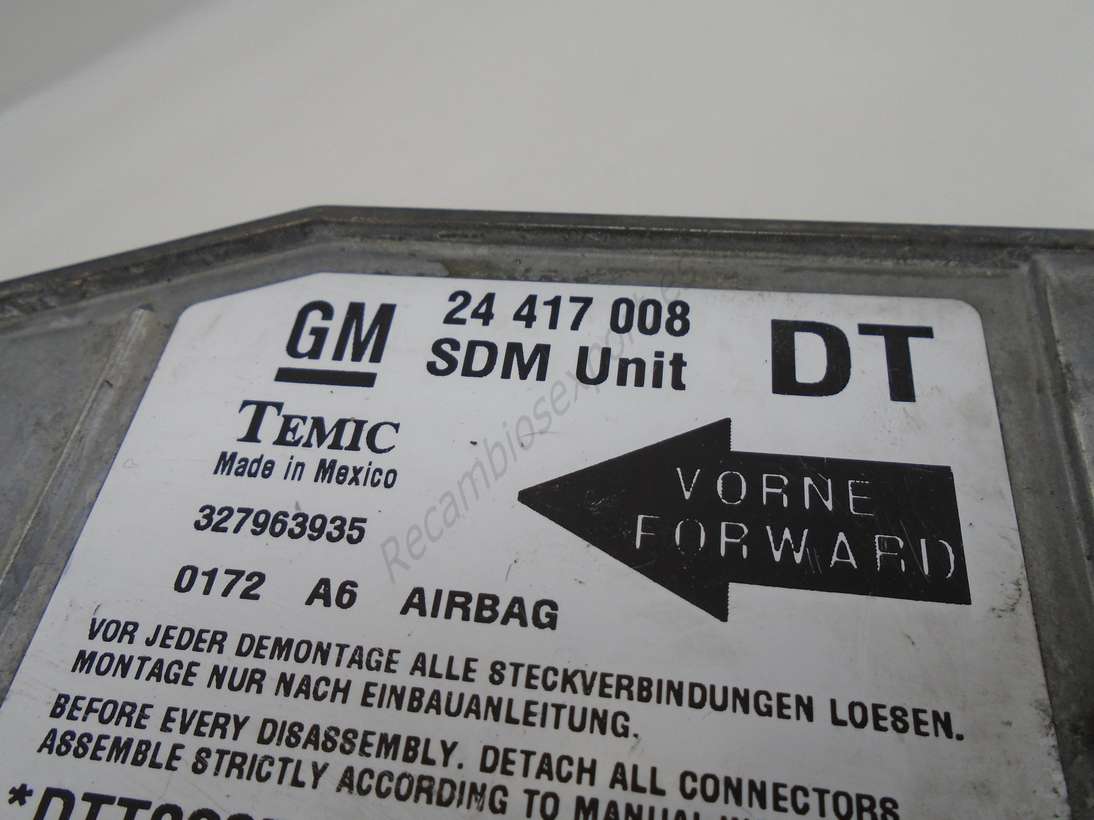 Centralita Airbag OPEL COMBO GM 24 417 008 GM24417008 GM 24417008 DT 327963935 TEMIC - foto 2