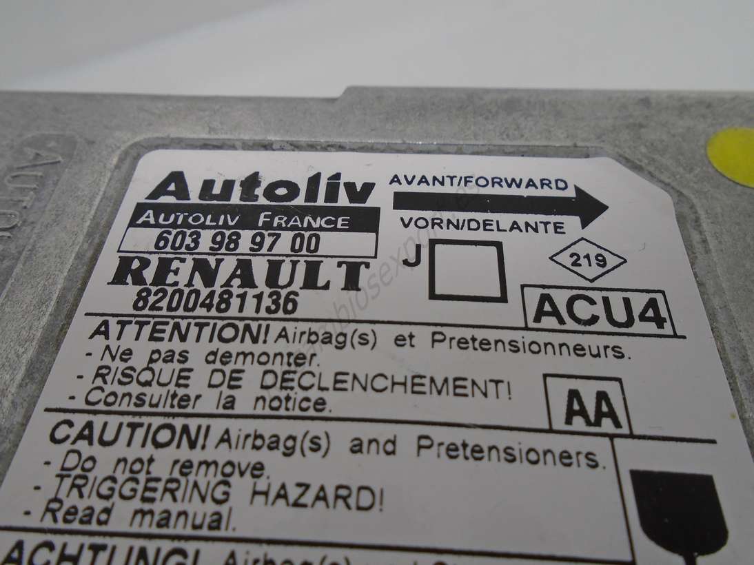 Centralita Airbag Renault Scenic 8200481136 AUTOLIV 603989700 603 989 700 ACU4 AA - foto 2