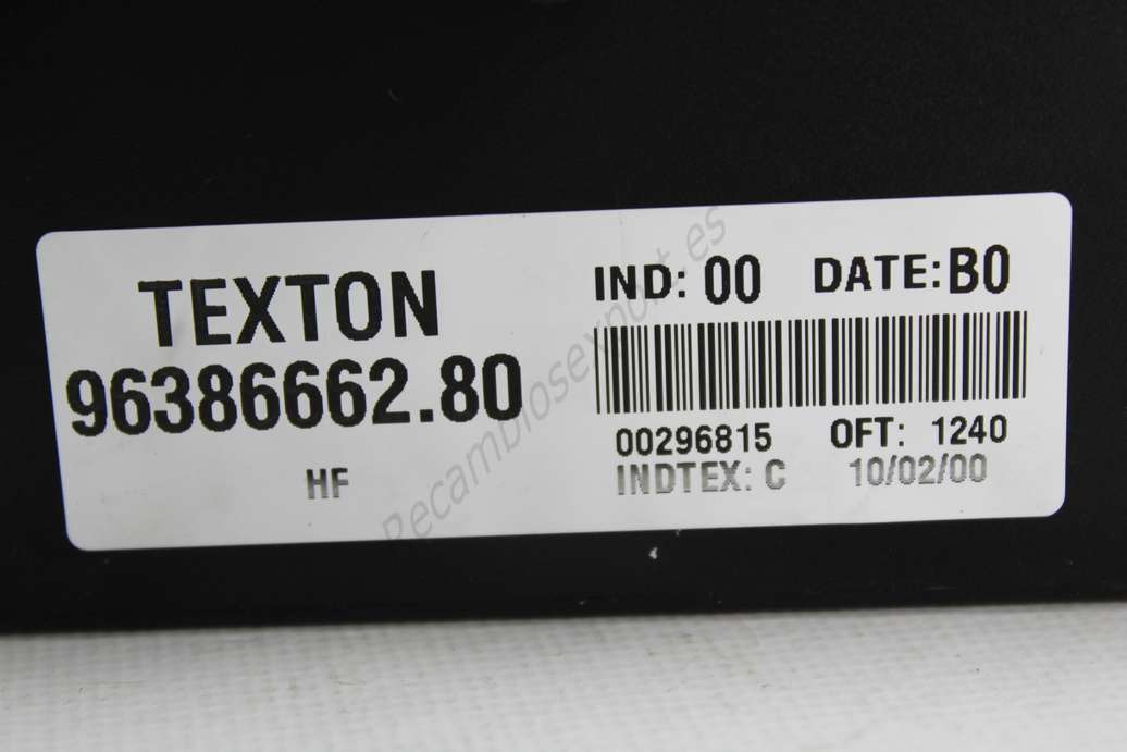 Centralita Citroen Xantia TEXTON 9638666280 96386662. 80 IND 00 DATE B0 - foto 2
