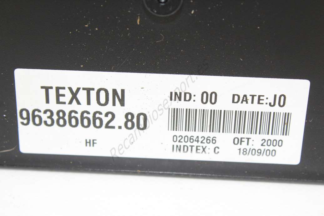 Centralita Citroen Xantia TEXTON 9638666280 96386662. 80 IND 00 DATE J0 - foto 2