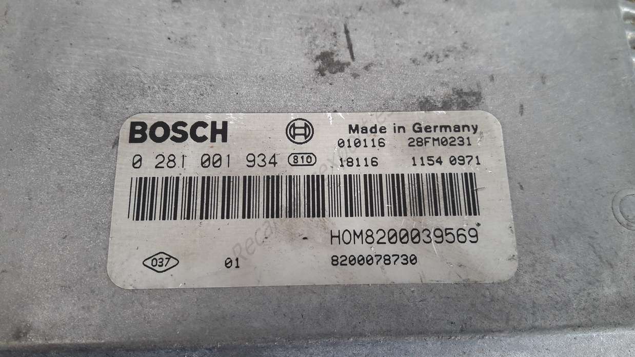 Centralita ECU Renault Laguna II HOM8200039569 8200078730 BOSCH 0281001934 0 281 001 934 - foto 2