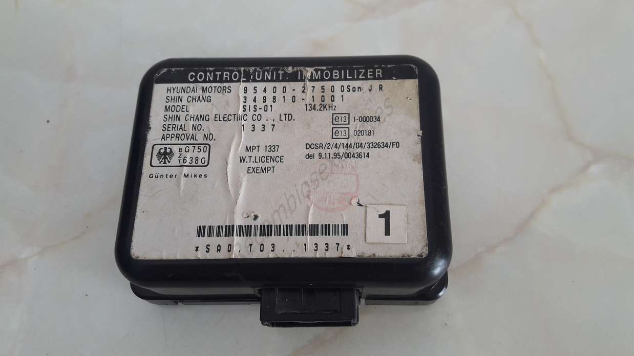Centralita Inmovilizador Hyundai Coupe 9540027500 95400-27500 3498101001 349810-1001 - foto 1
