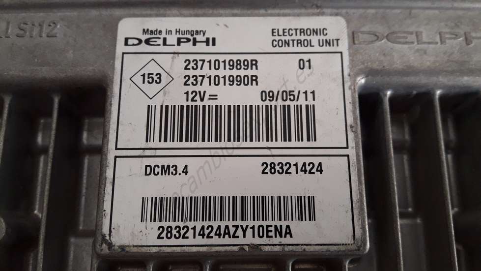 Centralita Renault Clio 237101989R 237101990R DCM3.4 DELPHI 28321424 - foto 2