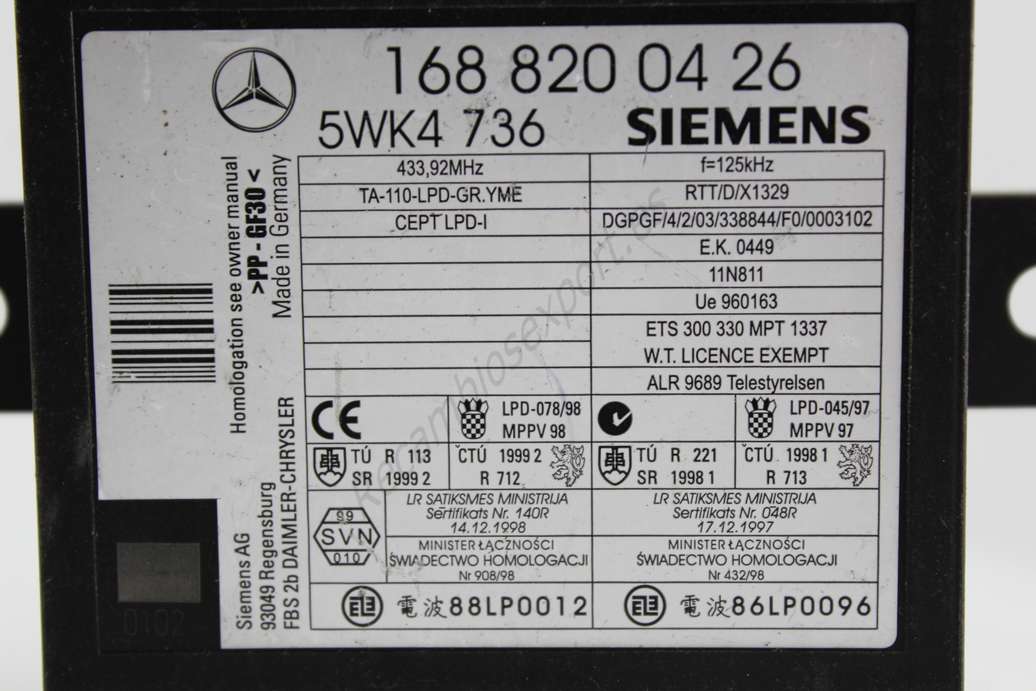 Centralita alarma inmovilizador Mercedes W168 - foto 2