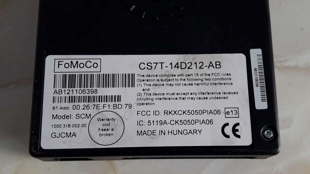 Centralita bluetooth teléfono nokia ford focus cs7t14d212ab cs7t-14d212-ab - foto 2