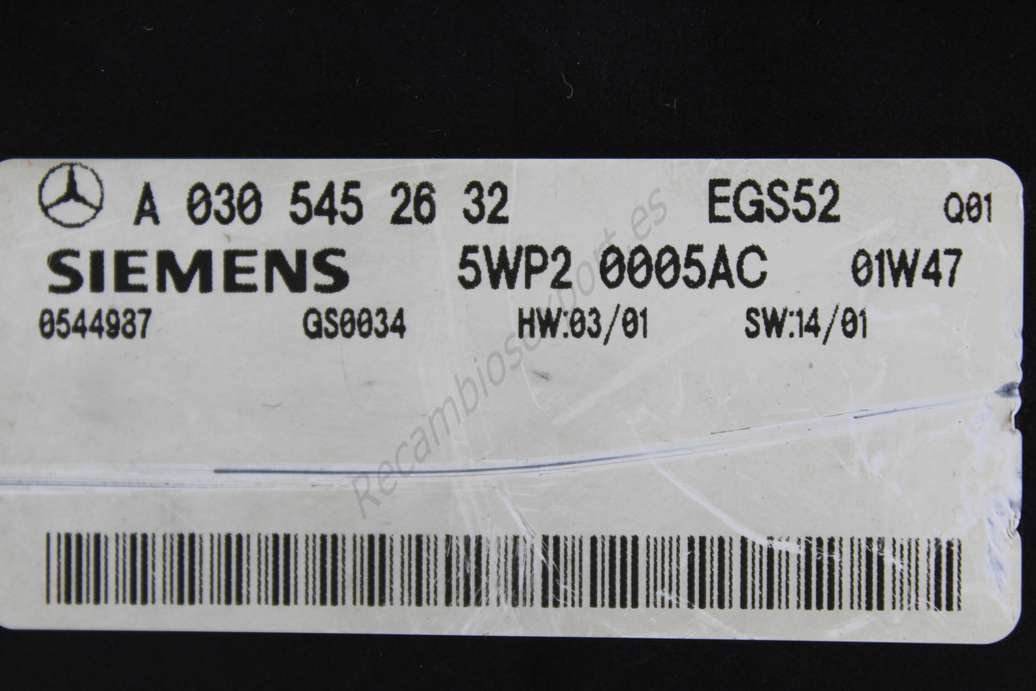 Centralita caja de cambio Mercedes W163 A0305452632 A 030 545 26 32 Siemens 5WP20005AC 5WP2 0005AC - foto 2