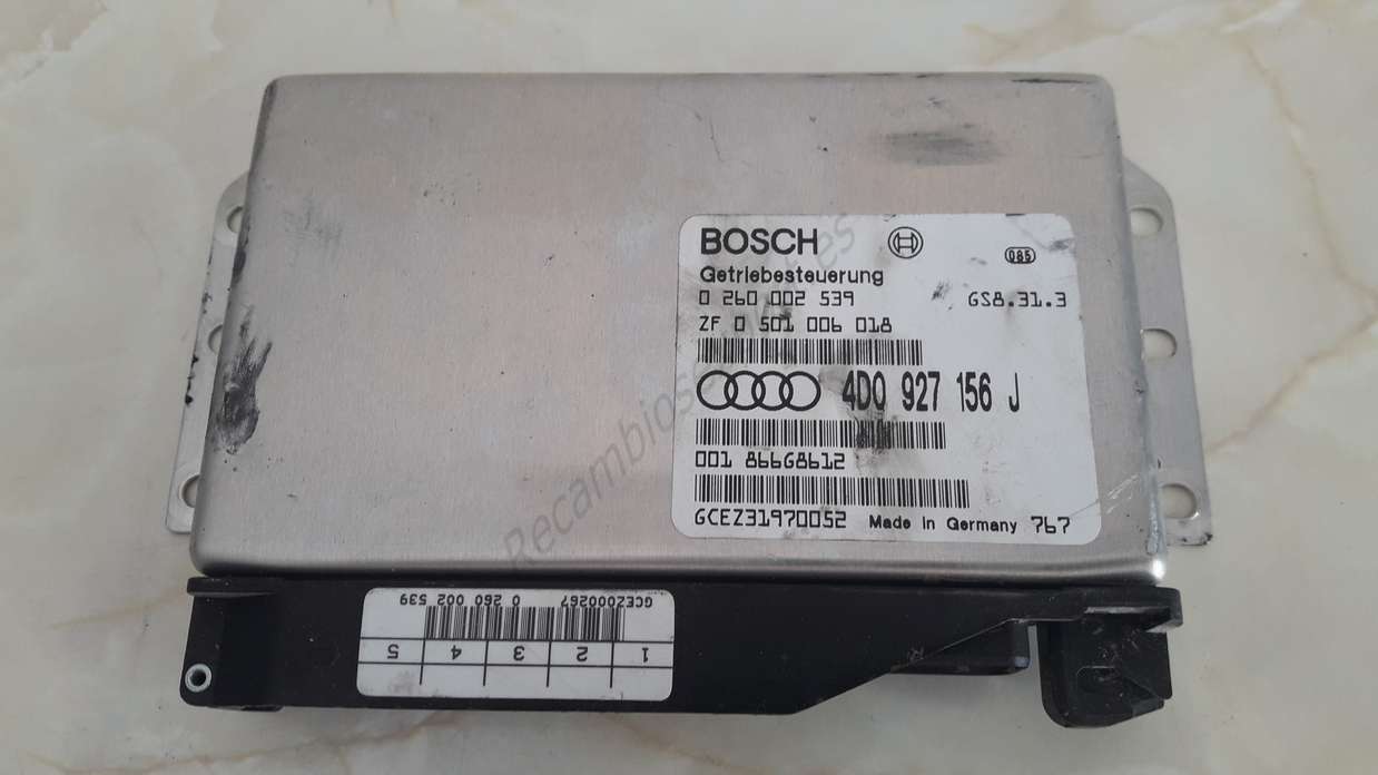 Centralita caja de cambio Transmisión Audi A8 S8 GS8313 GS8.31.3 4D0927156J 4D0 927156 J 4DO927156J BOSCH 0260002539 0 260 002 539 - foto 1