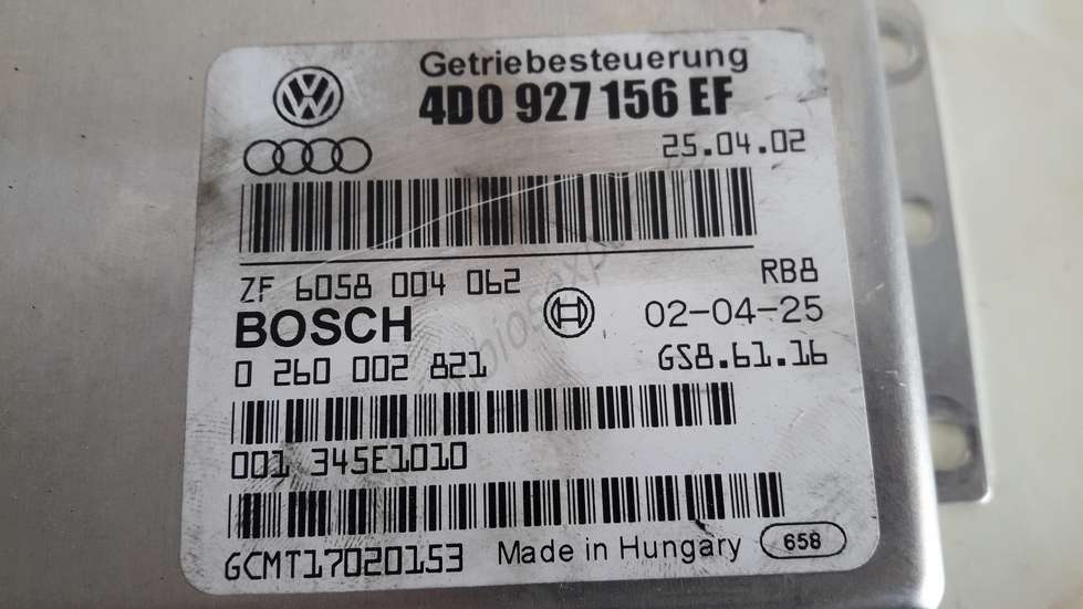 Centralita caja de cambio transmission Audi A8 4D0927156EF 4D0 927 156 EF BOSCH 0260002821 0 260 002 821 - foto 2