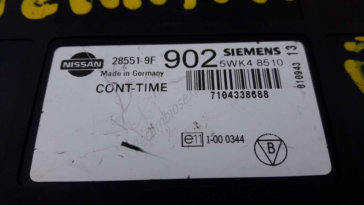 Centralita cierre centralizado Nissan Terrano 285519F902 28551 9F 902 SIEMENS 5WK48510 5WK4 8510 - foto 2