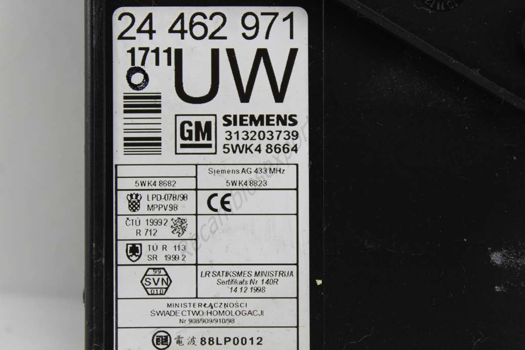 Centralita cierre centralizado Opel Corsa C 24462971 24 462 971 UW 24462971UW SIEMENS AG 5WK48664 5WK4 8664 5WK48682 5WK48823 GM - foto 2