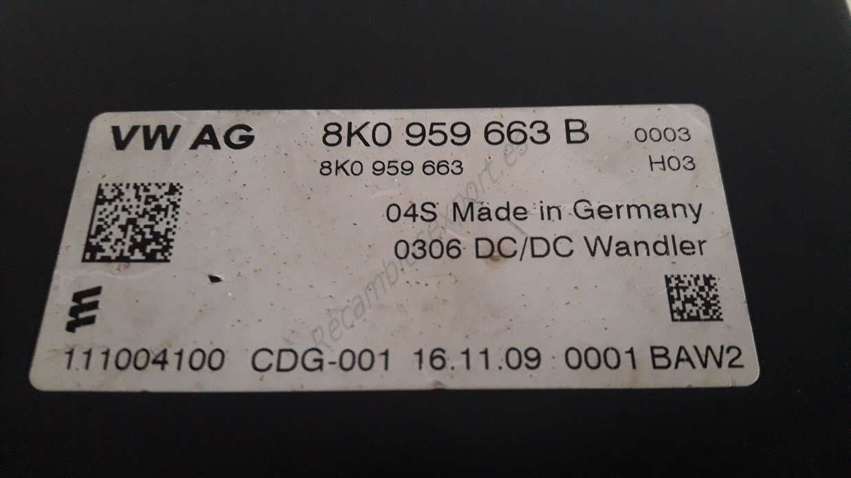 Centralita control de voltaje Audi A1 A3 A4 A5 A6 A7 Q3 Q5 8K0959663B 8K0959663 - foto 2