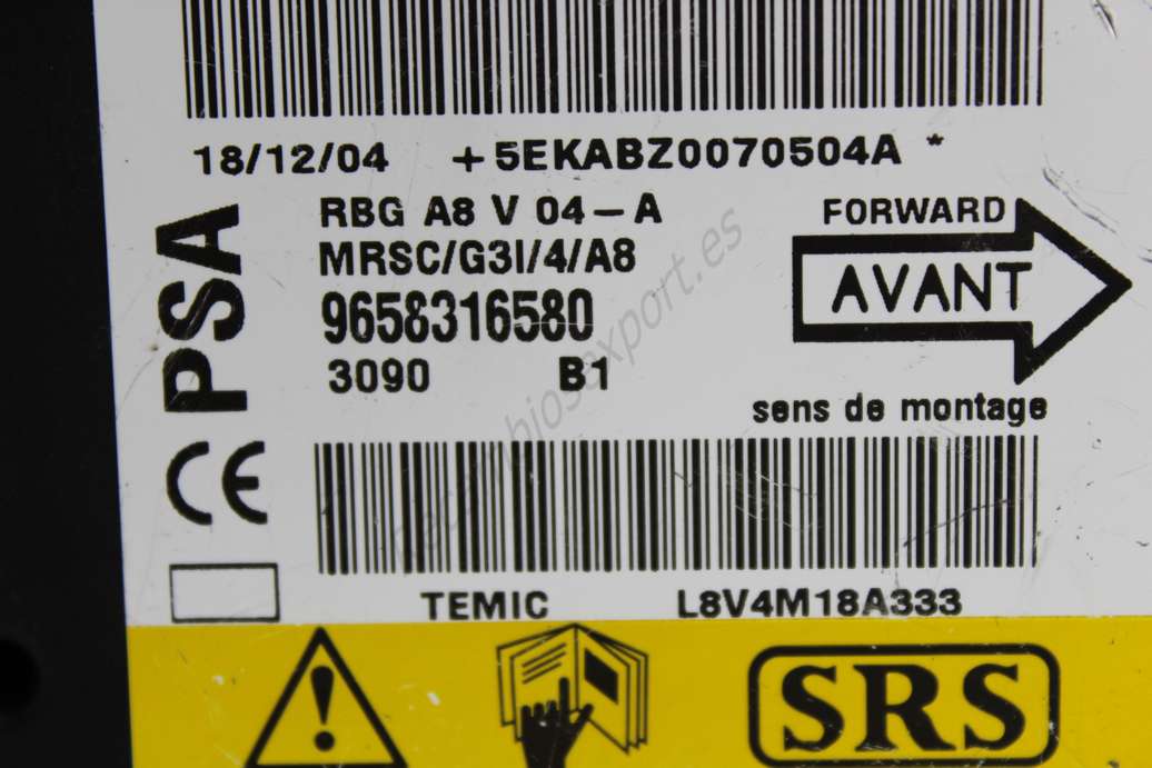 Centralita de airbag Citroen C3 9658316580 Temic L8V4M18A333 - foto 2