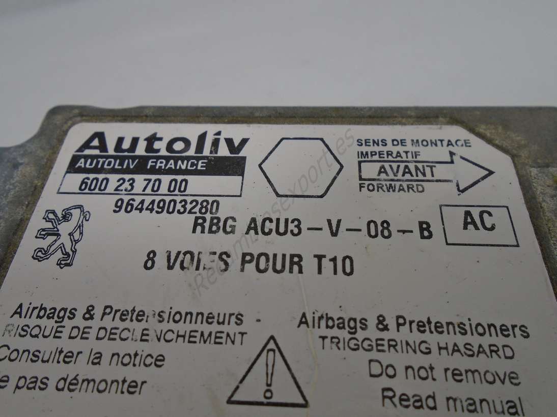 Centralita de airbag Peugeot 206 9644903280 AUTOLIV 600 23 70 00 600237000 AC - foto 2