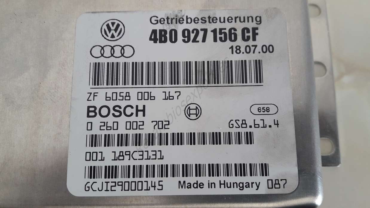 Centralita de caja de cambio Transmission Audi A4 A6 VW Passat 4B0927156CF 4B0 927 156 CF BOSCH 0260002702 0 260 002 702 - foto 2