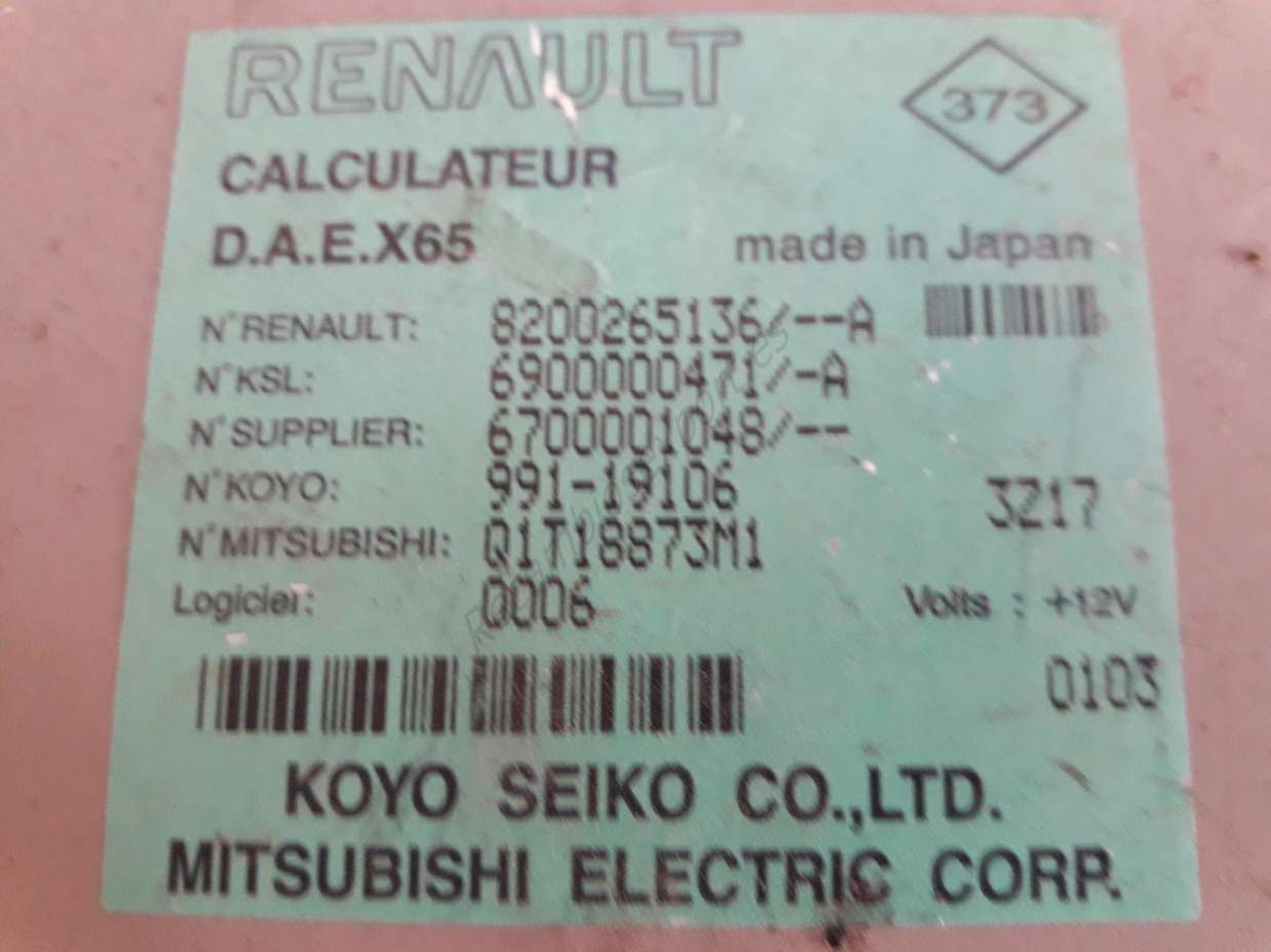 Centralita de direccion Renault Clio 8200265136 A 8200265136A Q1T18873M1 - foto 2