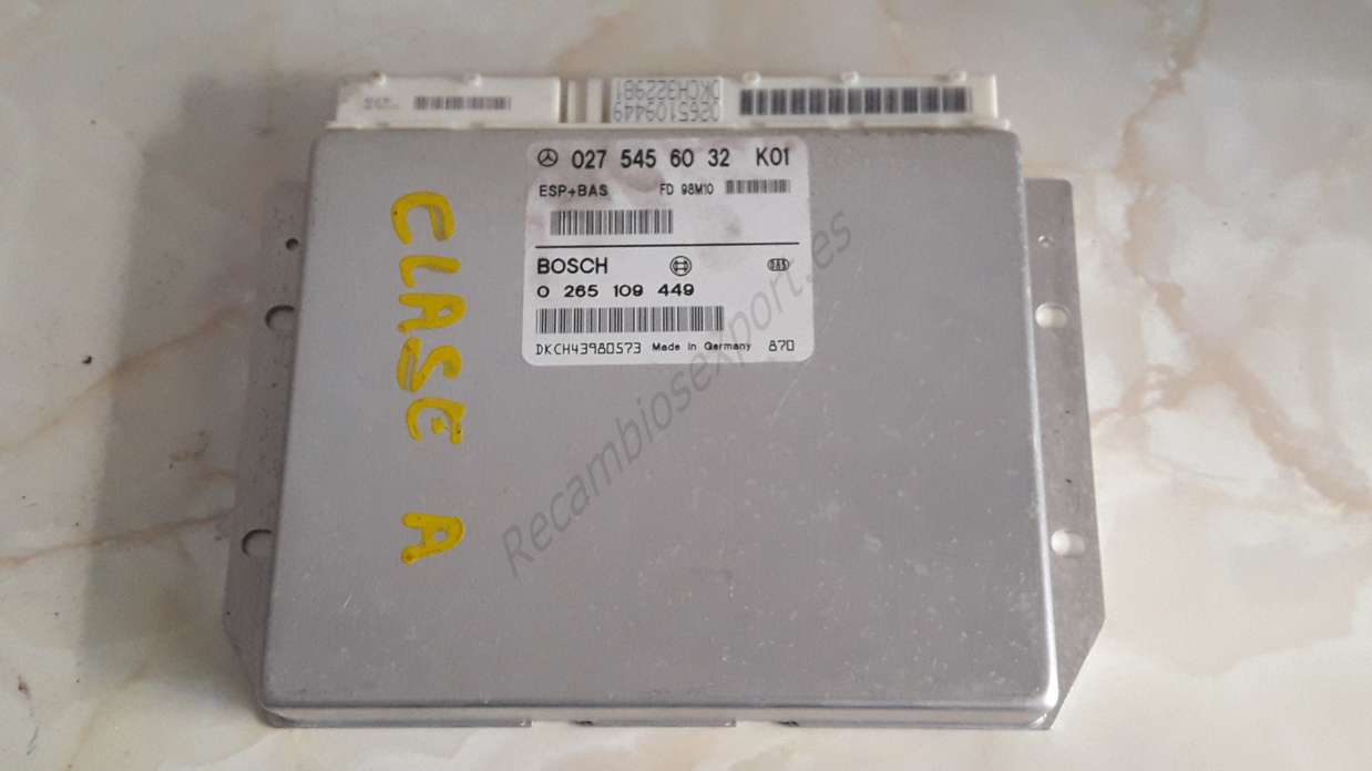 Centralita esp bas mercedes w168 clase-a 0275456032 k01 027 545 60 32 k01 bosch 0265109449 0 265 109 449 - foto 1