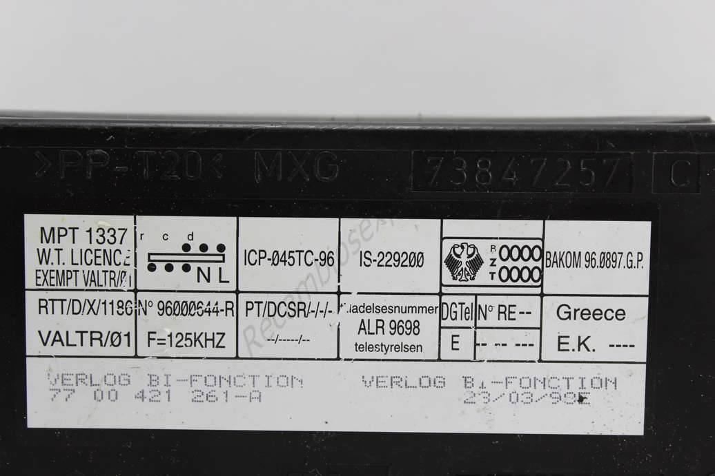 Control de la unidad de alarma inmovilizador módulo Renault Laguna 73847257 96000644R 96000644-R 96000644 R 7700421261-A 7700421261A 7700421261 A - foto 2