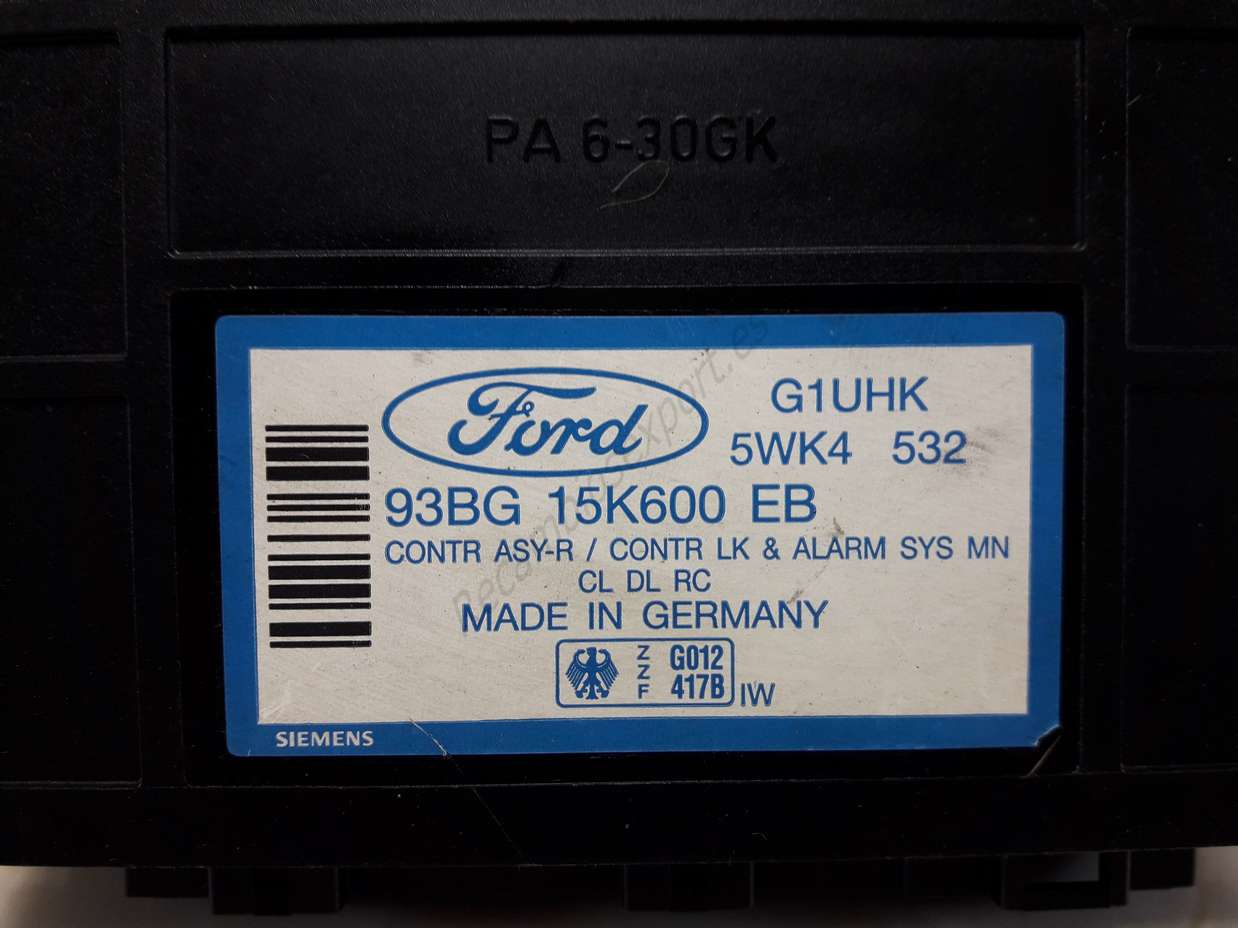 Controlador Confort Ford Mondeo 93BG15K600EB 5WK4532 5WK4 532 93BG 15K600EB - foto 2