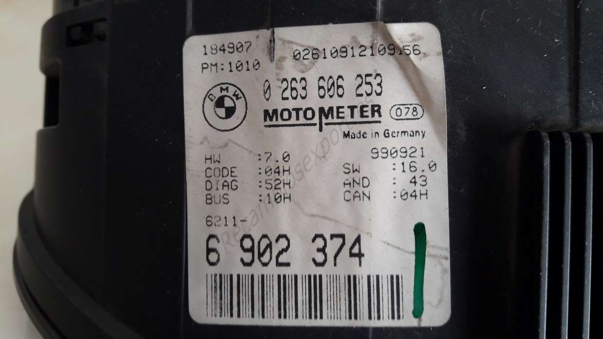 Cuadro de instrumentos BMW E46 62116902374 6902374 6 902 374 BOSCH 0263606253 0 263 606 253 - foto 2