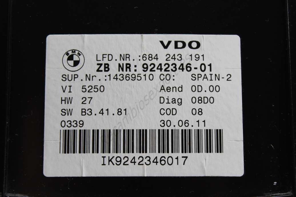 Cuadro de instrumentos BMW X1 E84 3 E90 E91 E92 E93 924234601 9242346-01 684243191 684 243 191 - foto 2