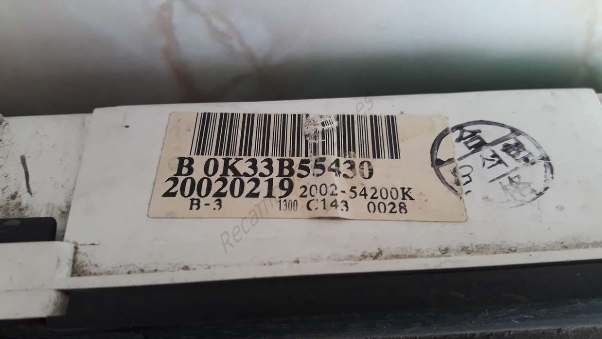Cuadro de instrumentos Kia Rio B0K33B55430 B 0K33B55430 20020219 2002-54200K - foto 2