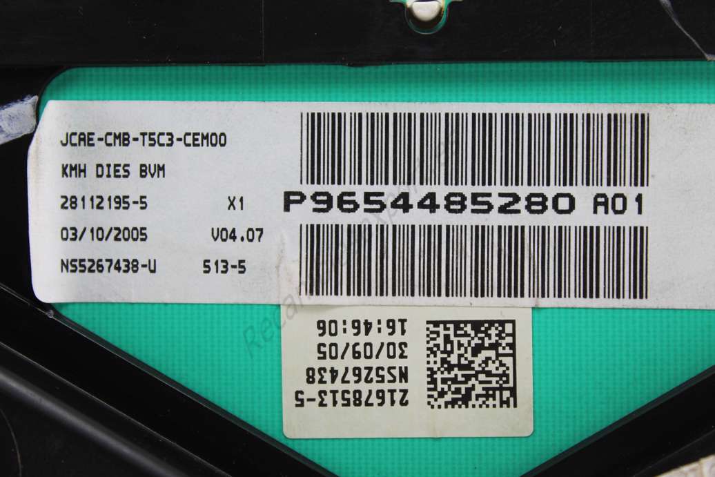 Cuadro de instrumentos Peugeot 307 HDi P9654485280 9654485280 21678513-5 28112195-5 - foto 2