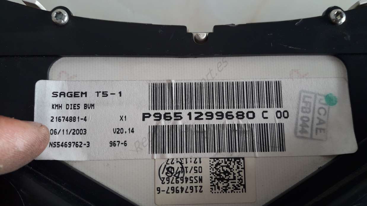 Cuadro de instrumentos Peugeot 307 P9651299680 P9651299680C P9651299680C00 SAGEM 216748814 21674881-4 - foto 2