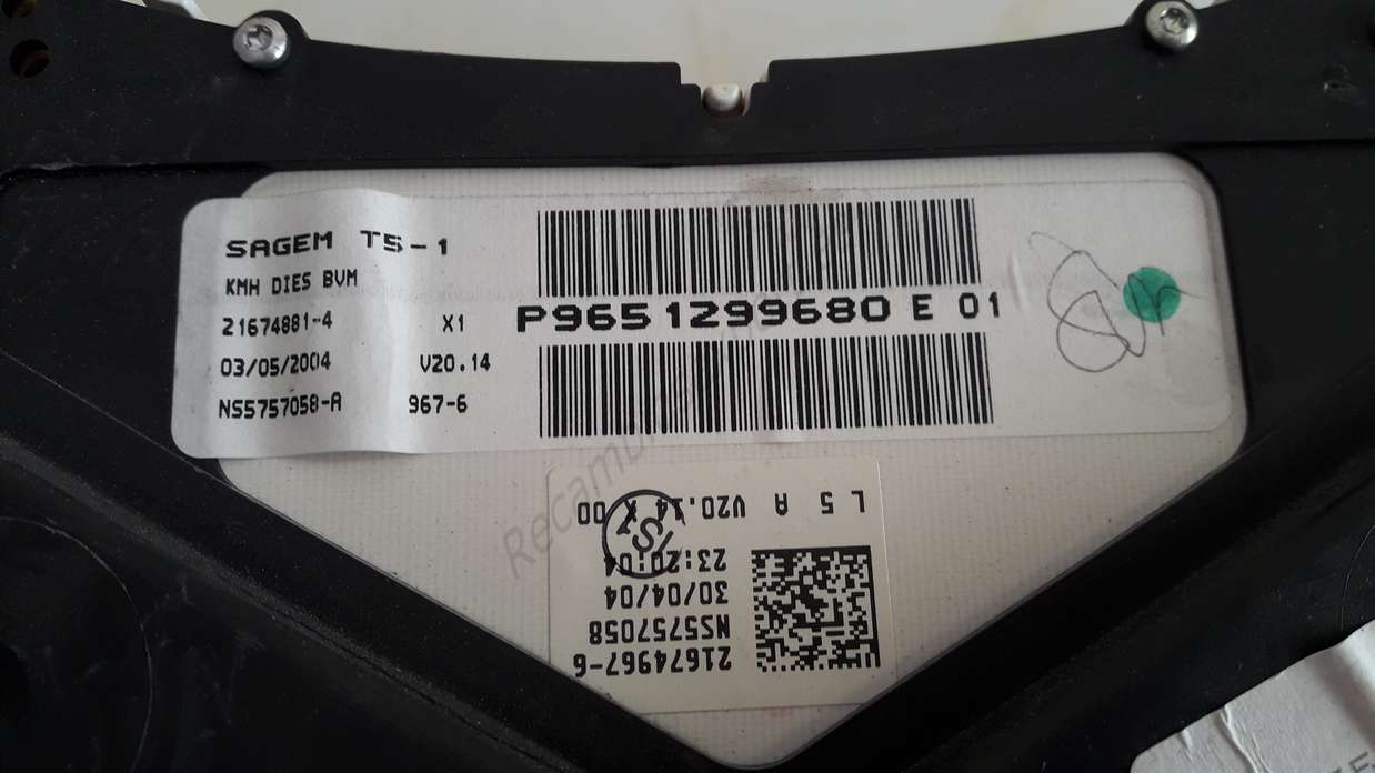 Cuadro de instrumentos Peugeot 307 P9651299680 P9651299680E P9651299680E01 SAGEM 216748814 21674881-4 - foto 2