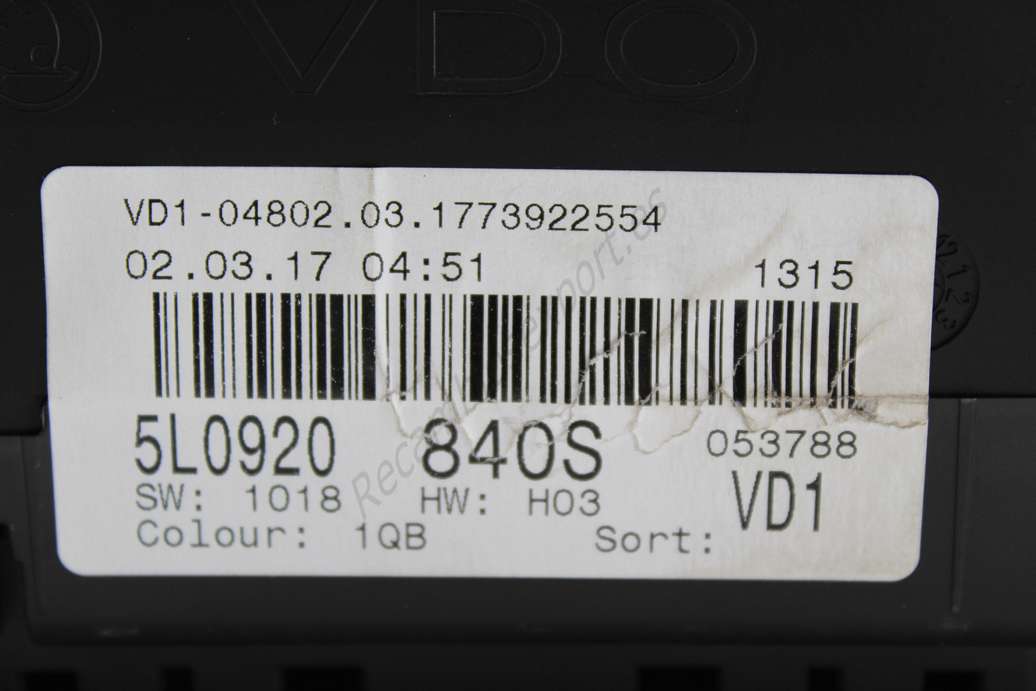 Cuadro de instrumentos Skoda 5l0920840S 5l0920 840S - foto 2