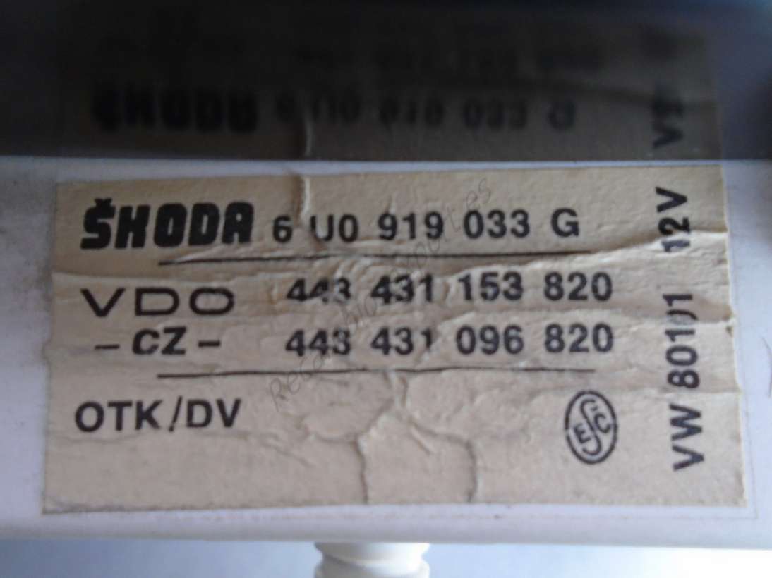 Cuadro de instrumentos Skoda Felica 6U0919033G 6U0 919 033 G VDO 443431153820 443 431 153 820 - foto 2