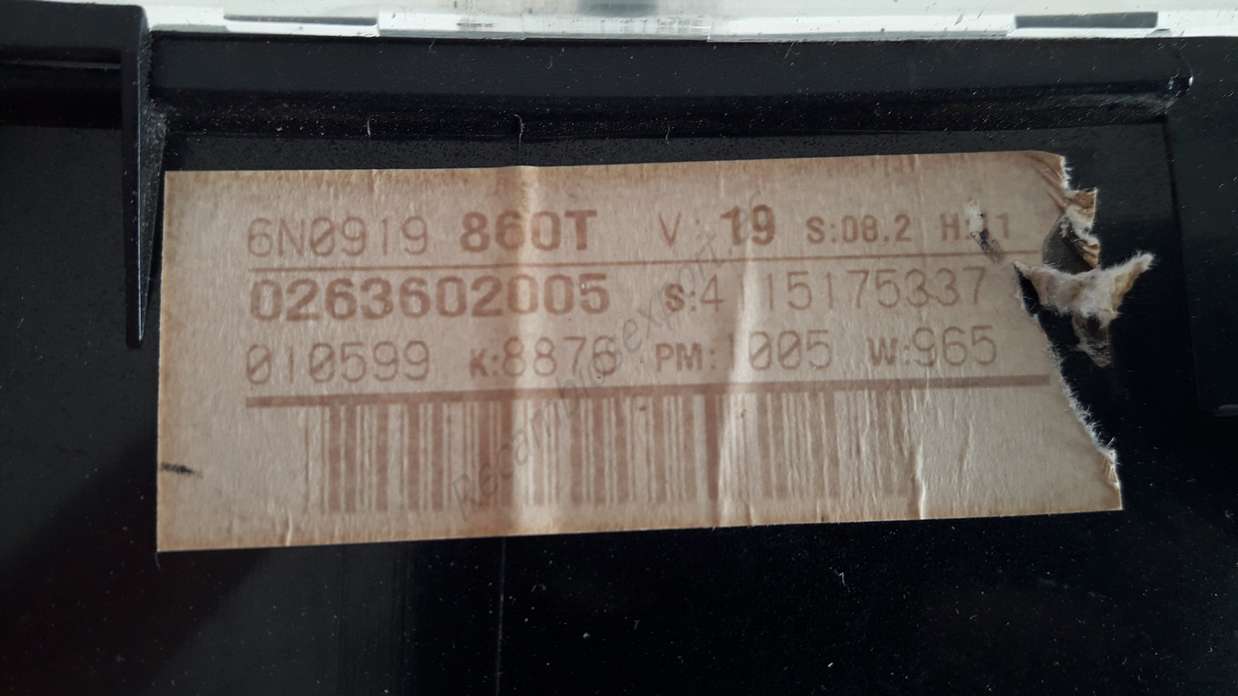 Cuadro de instrumentos Volkswagen Polo 6N0919860T 6N0919 860T BOSCH 0263602005 - foto 2