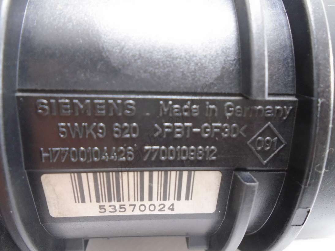 Caudalímetro Renault Laguna Scenic I II Trafic II Megane Master Kango Nissan Primastar 7700109812 7700104426 H7700104426 SIEMENS 5WK9 620 5WK9620 - foto 2