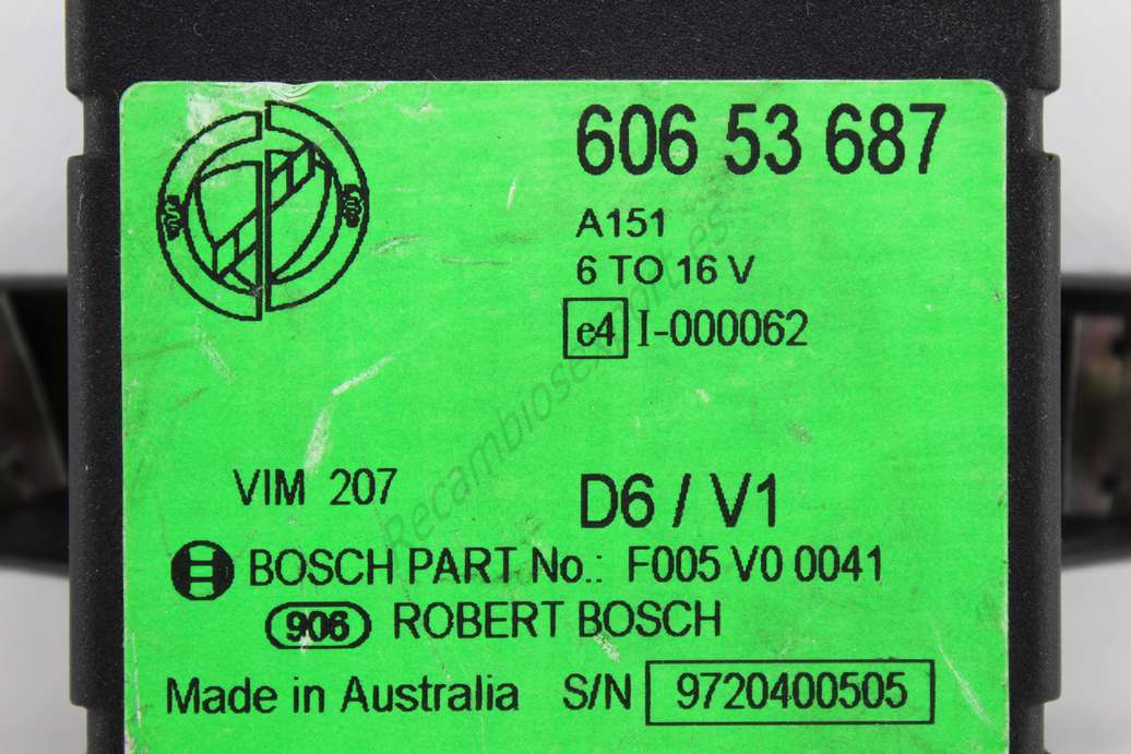 Dispositivo de control SME Alfa Romeo Bosch 60653687 606 53 687 - foto 2