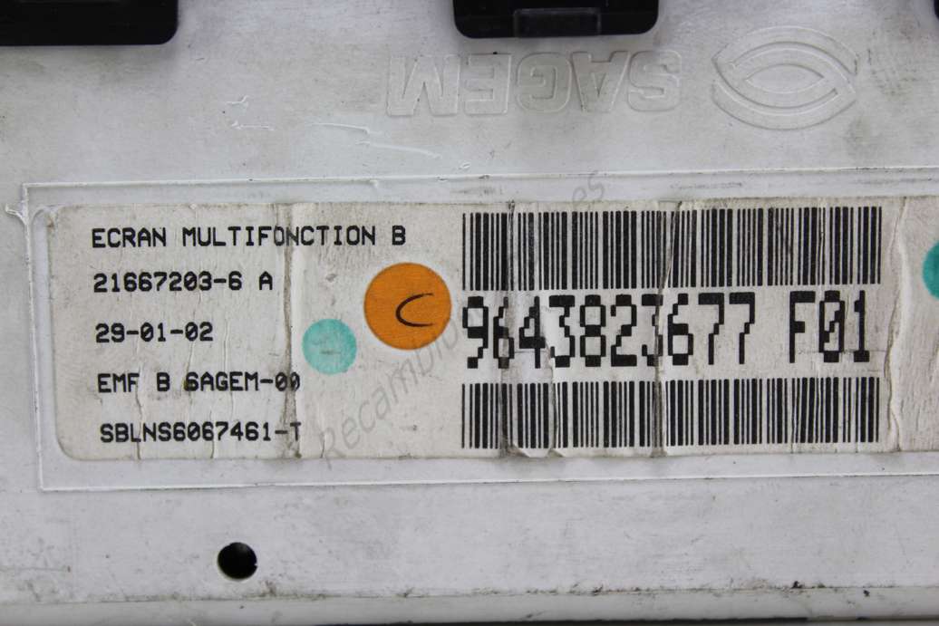 Pantalla de reloj multifuncion Citroen Xsara 9643823677F01 9643823677 F01 - foto 2