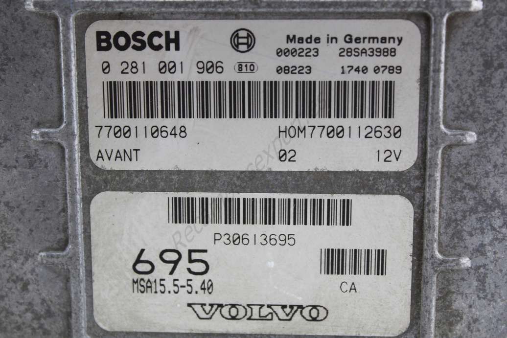 Centralita del motor Volvo S40 V40 0281001906 0 281 001 906 7700110648 HOM7700112630 - foto 2
