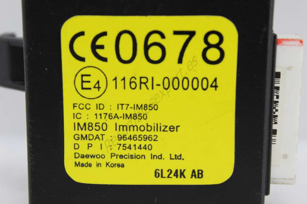 Lector de llave Chevrolet Kalos Matiz Daewoo 96465962 116RI000004 116RI-000004 116R1000004 116R1-000004 7541440 1176AIM850 1176A-IM850 IT7IM850 IT7-IM850 - foto 2