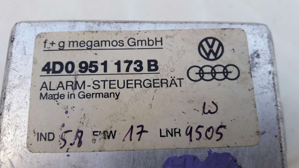 Modulo alarma Audi A4 4D0951173B 4D0 951 173 B - foto 2
