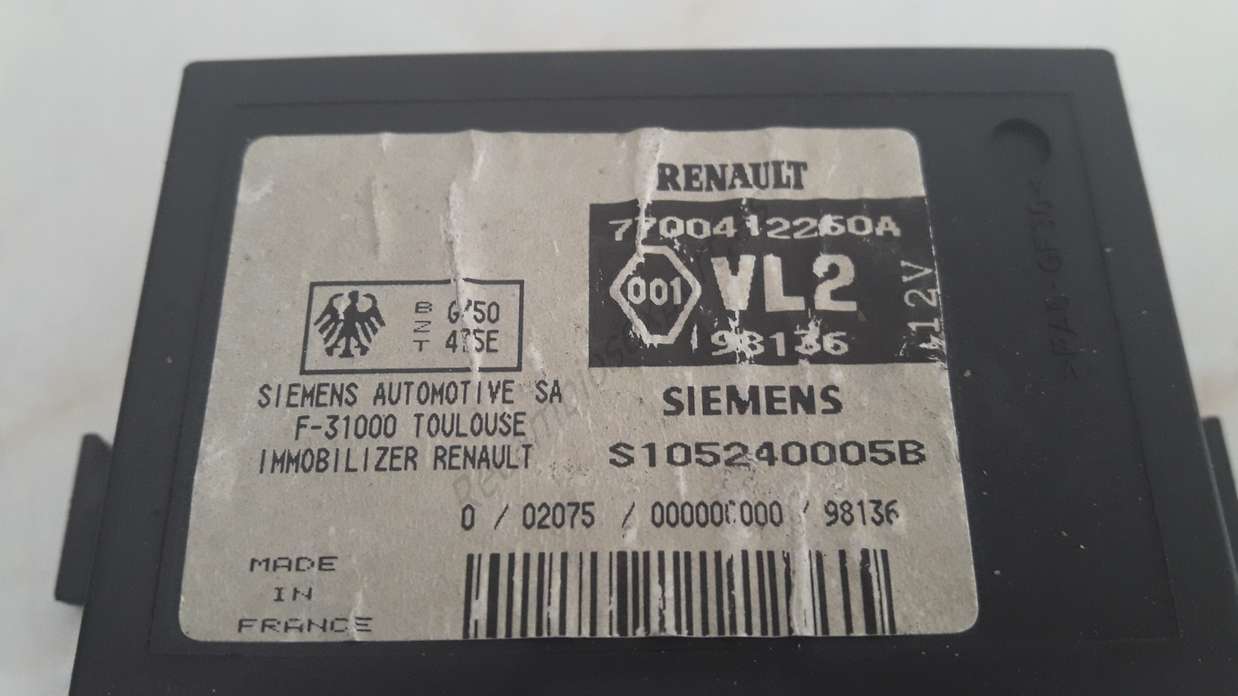 Modulo inmovilizador Renault Twingo 7700412260A SIEMENS S105240005B - foto 2