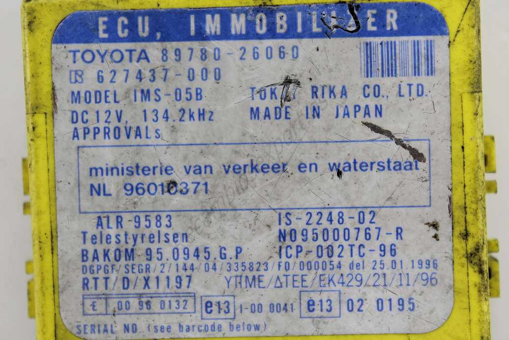 Moduo inmovilozador Toyota Hiace 8978026060 89780-26060 627437000 627437-000 - foto 2
