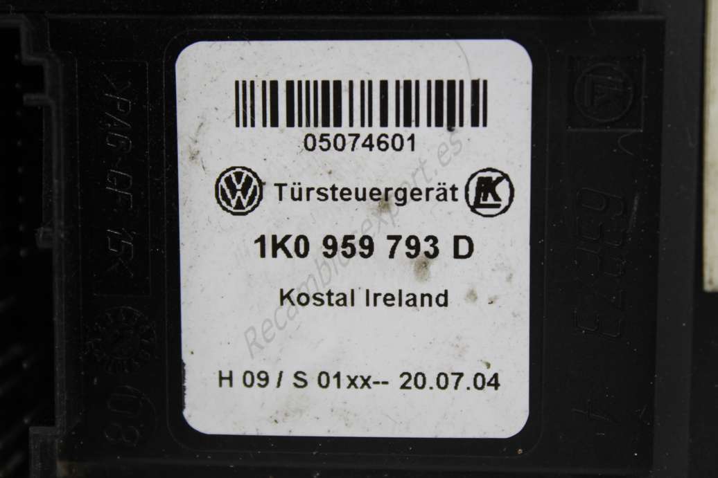 Motor elevalunas Volkswagen Audi Seat Skoda 1K0959793D 1K0 959 793 D - foto 3