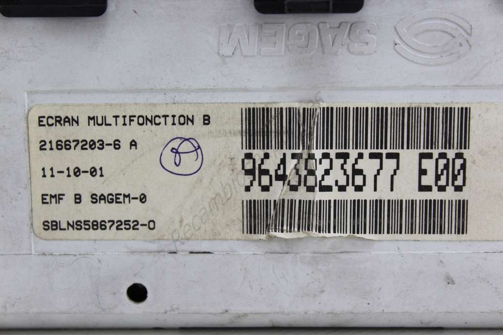 Pantalla de reloj multifuncion Citroen Xsara 9643823677E00 9643823677 E00 - foto 2