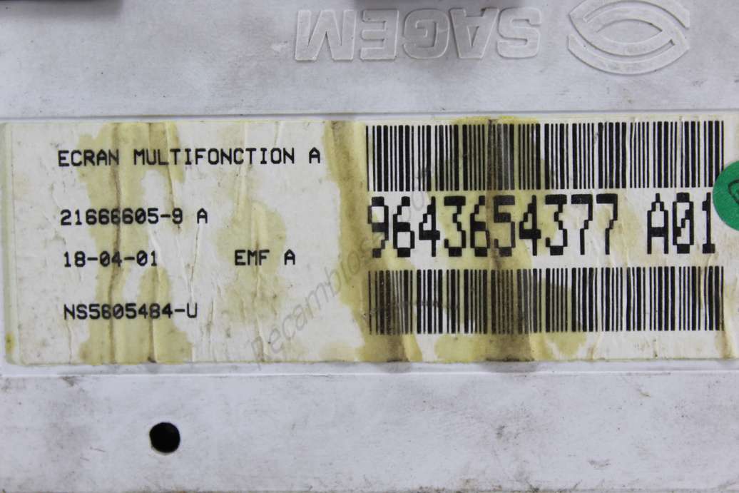 Pantalla del salpicadero Citroen Xsara 9643654377 A01 9643654377A01 - foto 2