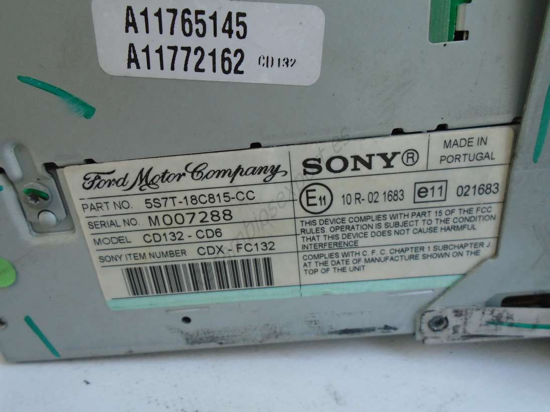 Radio Ford 5S7T18C815CC 5S7T 18C81 5CC M007288 CD132CD6 CD132 CD6 Sony - foto 2