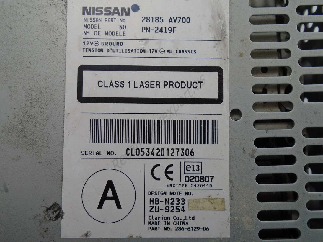Radio Reproductor CD Nissan Primera 28185AV700 28185 AV700 PN2419F PN-2419F - foto 2