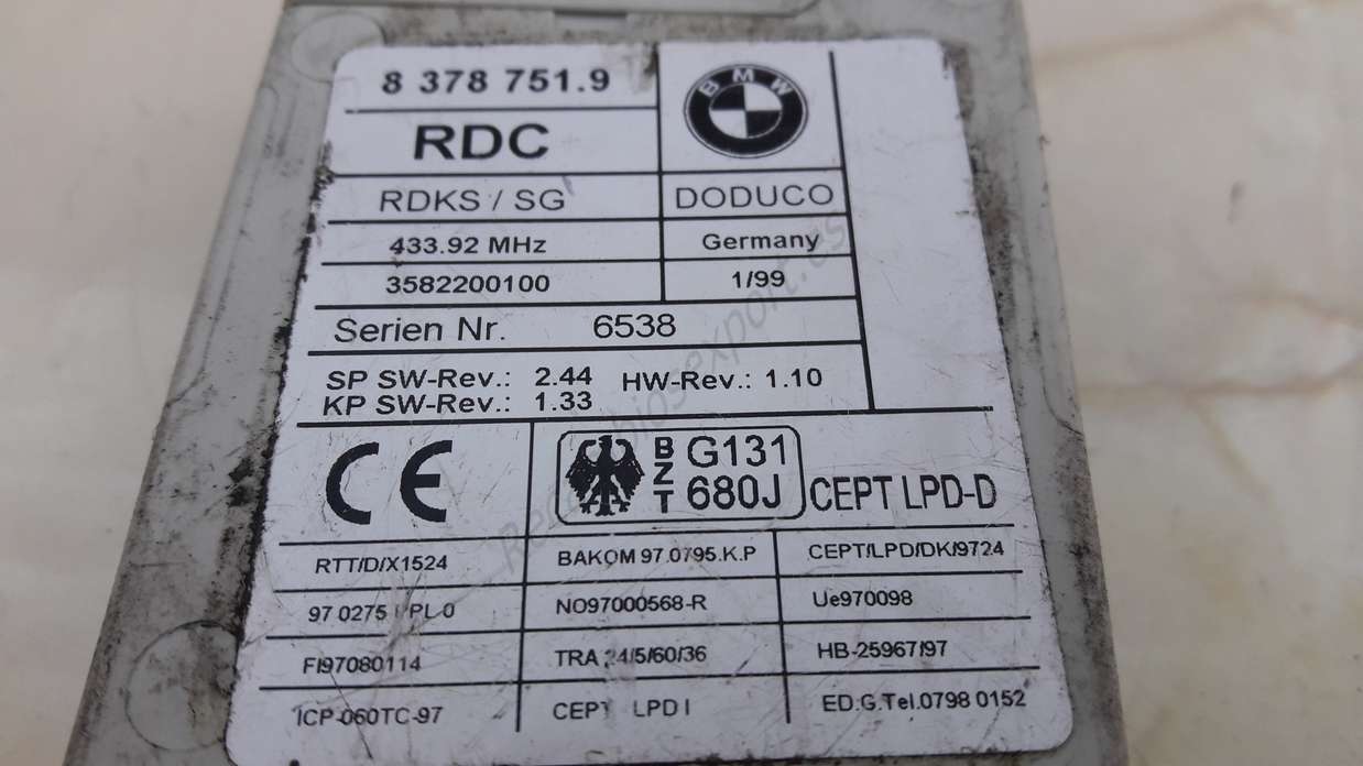 Rele Control unit BMW E53 X5 E46 E38 E39 83787519 8 378 751 9 - foto 2