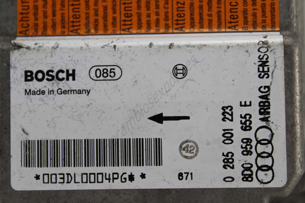 Sensor de airbag Audi A3 8L1 8D0959655E 8D0 959 655 E BOSCH 0  0285001223 285 001 223 - foto 2