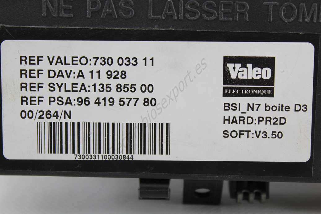 Caja de fusibles Citroen Xsara 9641957780 96 419 577 80 Valeo 73003311 730 033 11 DAV A11928 A 11 928 SYLEA 13585500 135 855 00 - foto 2