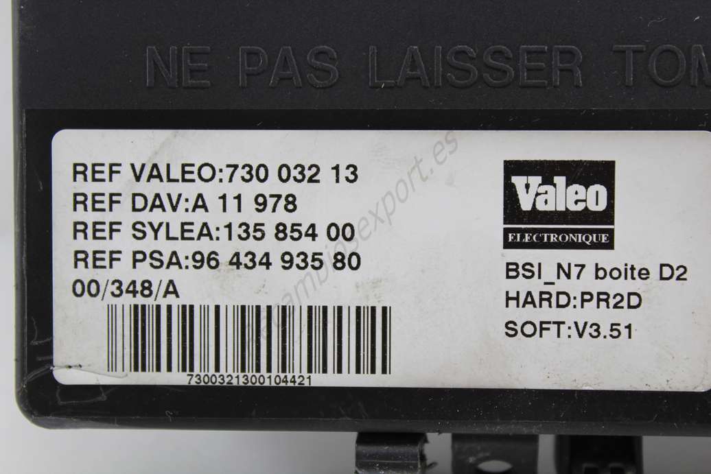 Caja de fusibles Grupo PSA Peugeot Citroen 9643493580 96 434 935 80 VALEO 73003213 730 032 13 - foto 2