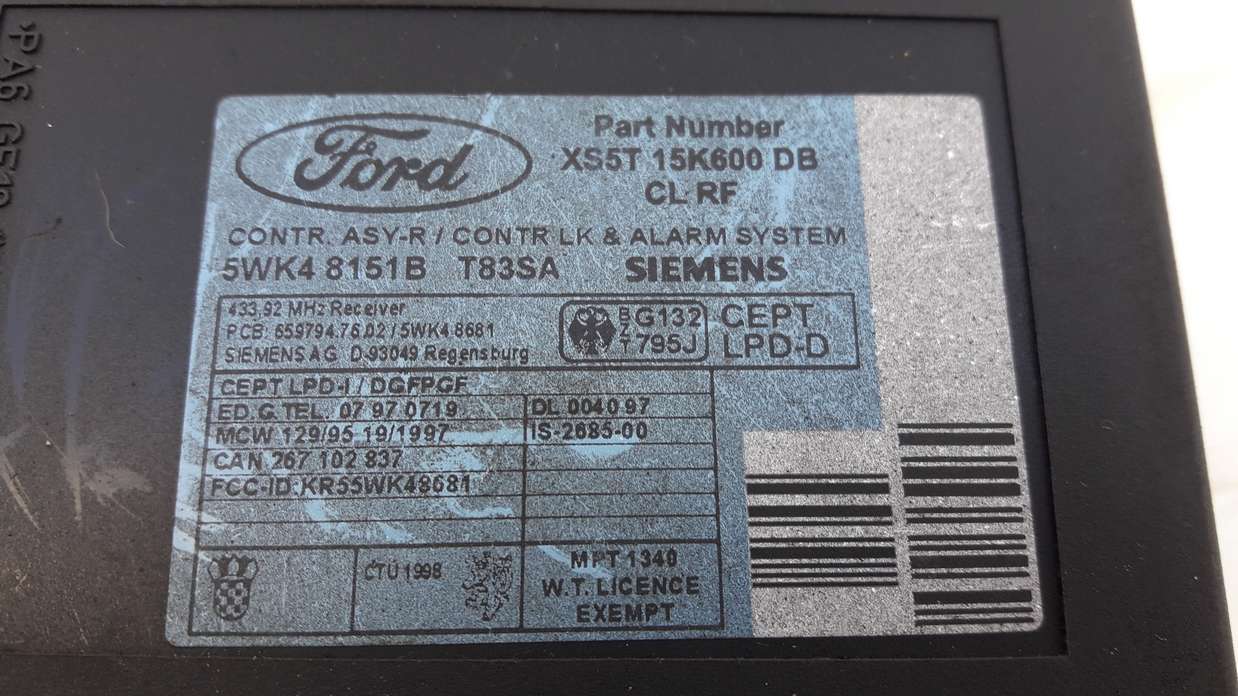 Controlador cierre centralizado ford escort xs5t15k600db xs5t 15k600 db  5wk48151b - foto 2