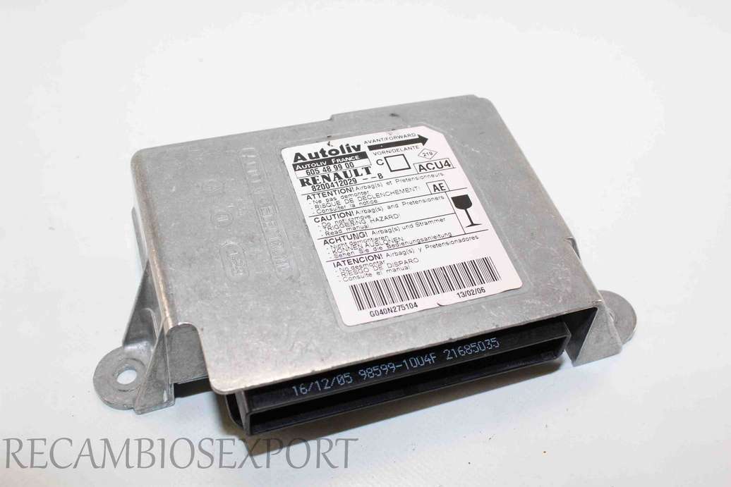 Centralita de airbag Renault Megane 8200412029 8200412029B 8200412029--B Autoliv 605489900 605 48 99 00 - foto 1